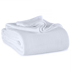 AllSoft Cotton Twin Blanket, White